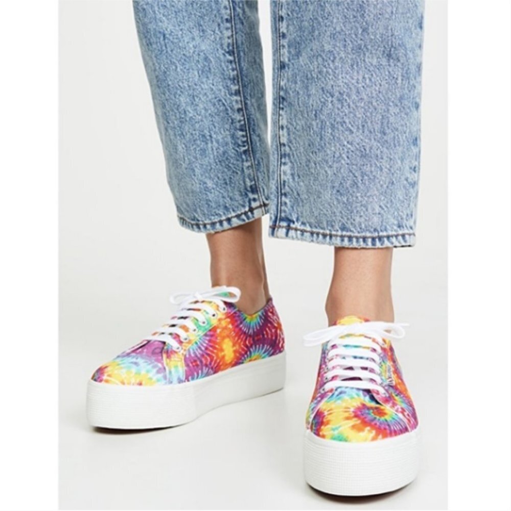 NWB Superga Platform Tie‎ Dye Sneakers Size 9.5